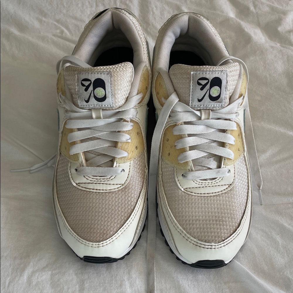 Nike Air 90 Stylish White and Cream Sneakers